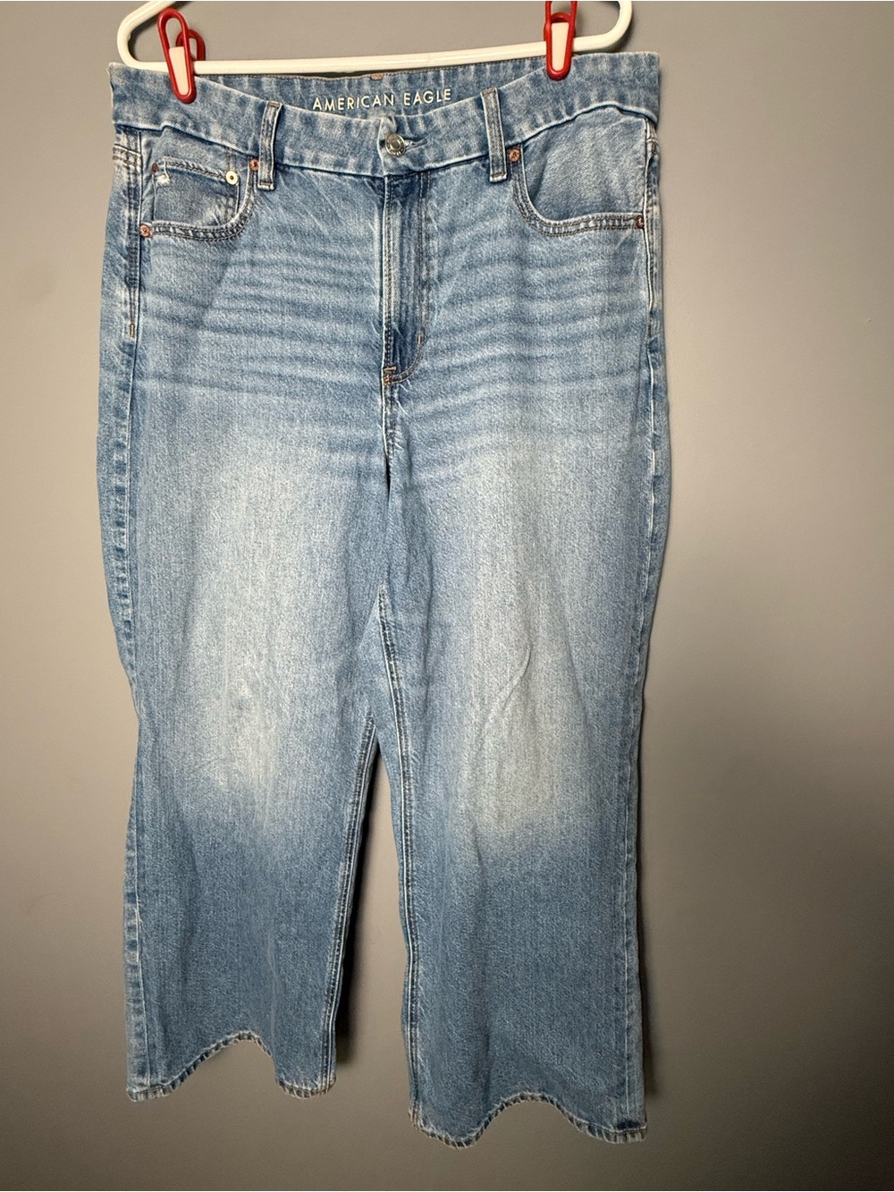 American Eagle Outfitters Curvy Super High Rise Baggy Straight Sz 14 Short